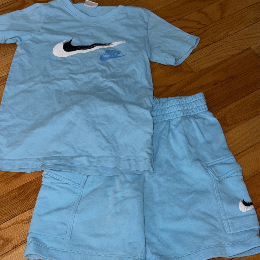 Nike Sky Blue Tee and Shorts Set